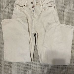 women’s cream wide leg pants